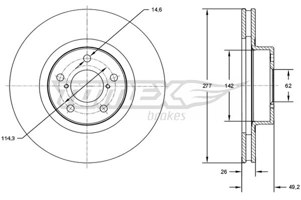 Brzdový kotúč TOMEX Brakes